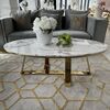 Glamorous gold, modern, oval coffee table 130cm NORMAN
