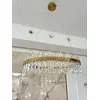 Żyrandol kryształowy BULGARI glamour, złoty, designerski, ekskluzywny w stylu nowoczesnym, lampa wisząca okrągła
