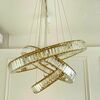 Crystal chandelier, ring, gold, modern glamor pendant lamp for the living room, adjustable ECLIPSE L