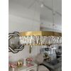 BELLINI crystal chandelier L 100 cm gold, designer, exclusive in a modern style, oblong, hanging lamp