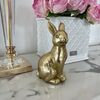 Dekoracja na stół, królik ceramiczny, złoty, wielkanocny 17 cm