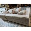 Exclusive glamor corner sofa, modern, upholstered, gold, beige, right-hand corner sofa EMPORIO OUTLET