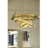 Crystal chandelier, ring, gold, modern glamor pendant lamp for the living room, adjustable ECLIPSE L