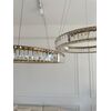 Crystal chandelier, ring, gold, modern glamor pendant lamp for the living room, adjustable ECLIPSE
