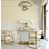 Designer glamor chair, gold, boucle, for the dining room, modern, half-round, for the dressing table, steel MARCO