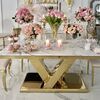 Exclusive glamor dining table, modern, with black marble, gold LV COLLECTION OUTLET
