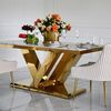 Exclusive glamor dining table, modern, with black marble, gold LV COLLECTION OUTLET