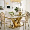 Exclusive glamor dining table, modern, with black marble, gold LV COLLECTION OUTLET