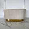 Round beige gold pouffe LOLA