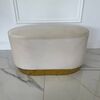 Round beige gold pouffe LOLA
