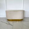Round beige gold pouffe LOLA