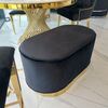 Oval pouffe, black and gold, LOLA