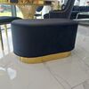 Oval pouffe, black and gold, LOLA