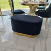 Oval pouffe, black and gold, LOLA