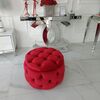 Round pouffe, for the bedroom, dressing table, upholstered, quilted, Paula glamor pouf