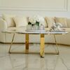 Glamorous gold, modern, oval coffee table 130cm NORMAN