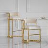 Designer glamor chair, gold, boucle, for the dining room, modern, half-round, for the dressing table, steel MARCO