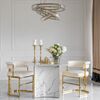 Designer glamor chair, gold, boucle, for the dining room, modern, half-round, for the dressing table, steel MARCO