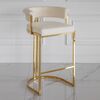 Glamor bar stool, gold, boucle, modern upholstered for dining room, bar, MARCO island OUTLET