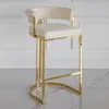 Glamor bar stool, gold, boucle, modern upholstered for dining room, bar, MARCO island OUTLET