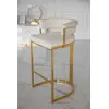 Glamor bar stool, gold, boucle, modern upholstered for dining room, bar, MARCO island OUTLET