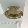 Crystal, gold, designer ceiling lamp, exclusive in a modern style, round, ring, ceiling lamp ECLIPSE 50 cm
