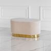 Round beige gold pouffe LOLA