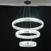 ECLIPSE L crystal chandelier, ring, silver, modern glamor hanging lamp for the living room, adjustable