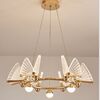 Crystal chandelier MOTYL glamour, gold, designer, exclusive in a modern style, round pendant lamp