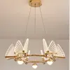 Crystal chandelier MOTYL glamour, gold, designer, exclusive in a modern style, round pendant lamp