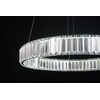 Crystal chandelier, ring, silver, modern glamor pendant lamp for the living room, adjustable ECLIPSE
