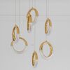Modern chandelier, glamor pendant lamp, gold, round, designer, exclusive, hanging ceiling lamp ROUND M