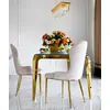 Designer dining table, glamor, with a glass top, steel, gold ELITE OUTLET