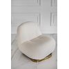 Swivel armchair modern round designer boucle beige LONDON OUTLET