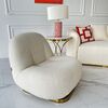 Swivel armchair modern round designer boucle beige LONDON OUTLET