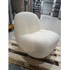 Swivel armchair modern round designer boucle beige LONDON OUTLET