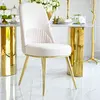 Glamor chair, modern, upholstered, designer, for the dining room, for the dressing table, beige gold SAVOY