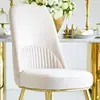 Glamor chair, modern, upholstered, designer, for the dining room, for the dressing table, beige gold SAVOY