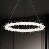 Glamor crystal round chandelier, silver ICE