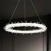 Glamor crystal round chandelier, silver ICE