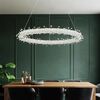 Glamor crystal round chandelier, silver ICE