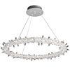 Glamor crystal round chandelier, silver ICE