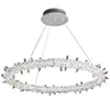 Glamor crystal round chandelier, silver ICE