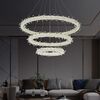 Glamorous ICE XL crystal LED ceiling chandelier, round, ring, modern silver