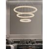 Glamorous ICE XL crystal LED ceiling chandelier, round, ring, modern silver