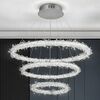 Glamorous ICE XL crystal LED ceiling chandelier, round, ring, modern silver