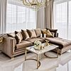 Glamorous coffee table, modern, white marble, gold LOLA table