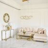 Glamorous coffee table, modern, white marble, gold LOLA table
