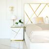 Glamor bedside table lacquered high gloss white gold for the bedroom AVENUE