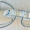 ECLIPSE MAX crystal chandelier, rings, silver, modern glamor hanging lamp for the living room, adjustable